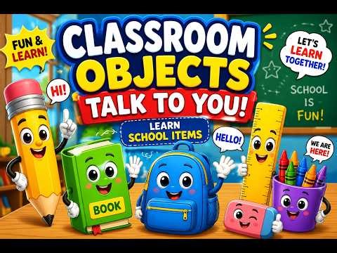 🧸 Classroom Objects Talk To You | Learn School Items Names for Kids