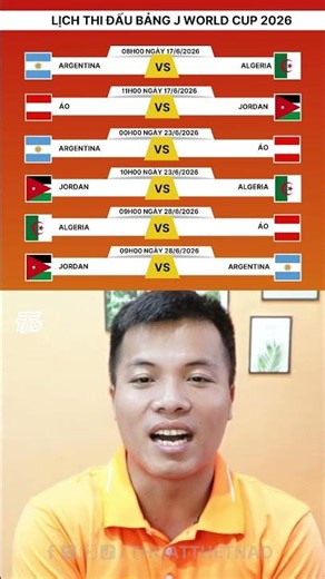 Lịch thi đấu bảng J World Cup 2026 Trực tiếp VTV