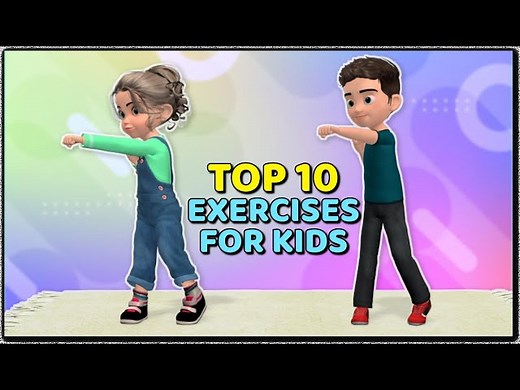 TOP 10 EASY WARM UP EXERCISES FOR KIDS - Videos For Kids
