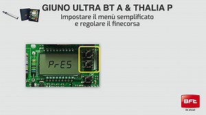 COME IMPOSTARE IL MENÙ SEMPLIFICATO E REGOLARE IL FINECORSA DI GIUNO ULTRA BT A CON THALIA P ✅ Giuno Ultra BT A è la gamma completa di pistoni oleodinamici ad uso molto intensivo adatta ad automatizzare ante di cancelli battenti fino a 5 metri di larghezza e fino a 800 kg di peso. ⬇️ In questo video scopriamo come impostare il menù semplificato e regolare il finecorsa di Giuno Ultra BT A con il quadro di comando Thalia P. Scopri di più su Giuno Ultra BT A sul nostro sito web https://loom.ly/UtpZ