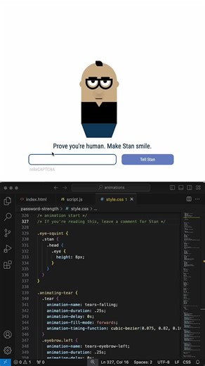 CSS Animation for Smile Captcha Design