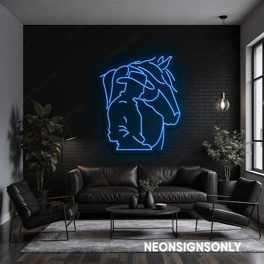 Western Cowboy Horse Led Neon Sign, Cowboy and Horse Hanging Neon Light, Cowboy and Horse Western Vibe Glow Neon Line Country Bar Decor - Etsy