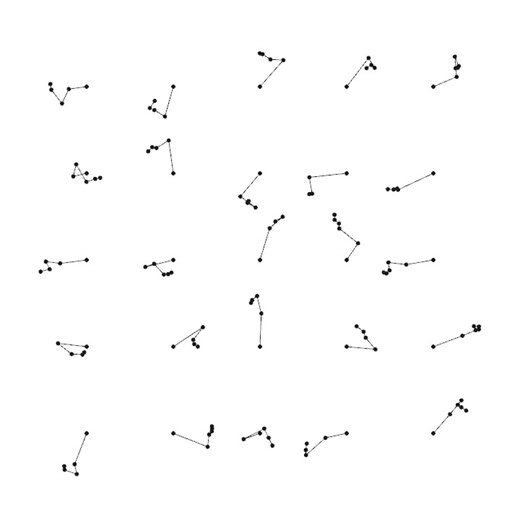 JunKiyoshi on Instagram: "Multiple joints. many Line. Source code -> https://junkiyoshi.com/openframeworks20260212/ NFT -> https://teia.art/objkt/877131 #openframeworks #programming #creativecoding #プログラミング"