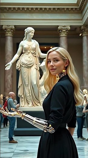 AI Robot Guide 🤖🏛️ | Futuristic Museum Experience #ai #robotgirl #aiart