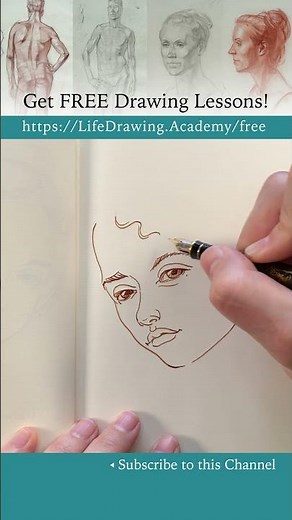 How to draw a girl with short curly hair in ink: https://lifedrawing.academy/free