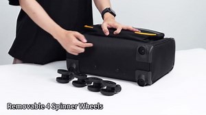 Ponhog Rolling Laptop Bag, Rolling Briefcase with 4 Spinner Wheels, 13 Inch 1680D Nylon Water Resistant Computer Bag for Men and Women Work Travel, Black