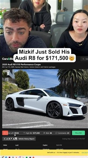 Mizkif Just Sold His Audi R8 for $171,500 🤯