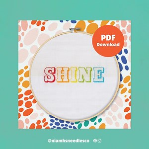 Anfänger Kreuzstich Glanz Muster | Digitaler Download PDF Anleitung | Motivierende Kreuzstich Vorlage | NiamhsNeedlesCo - Etsy.de