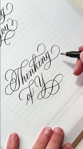 "Thinking of You" In Calligraphy, Flourished 3 Ways ✨ Free Workshop!