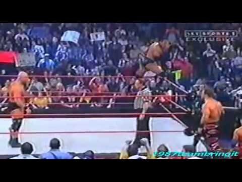 WWF Raw 2001 Stone Cold & The Rock vs Chris Benoit & Kurt Angle Part 1