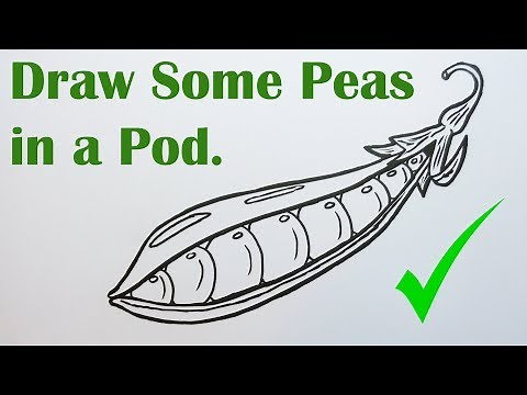 How to Draw Fresh Peas in a Pod - VERY EASY - STEP BY STEP