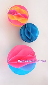 🎊How to make a sphere using the honeycomb technique? ✂Easy crafts to decorate with paper. #diy #decor #reels #craft #craftideas #decoeventosmagic | Deco Eventos Magic