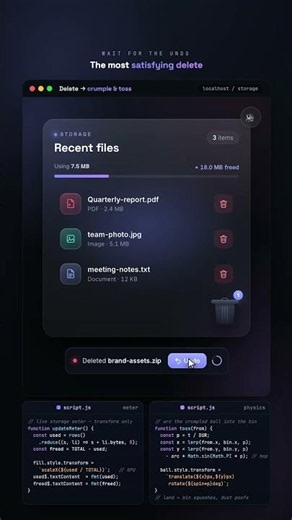 I Made "Delete" Actually Satisfying (Pure HTML, CSS & JS)