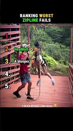 Ranking Worst Zipline Fails #zipline #ziplinefail #ziplines