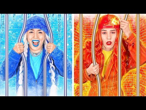 🔥❄️HOT VS COLD PRISON CHALLENGE || Extreme Hacks How To Sneak Anywhere By 123GO! SCHOOL