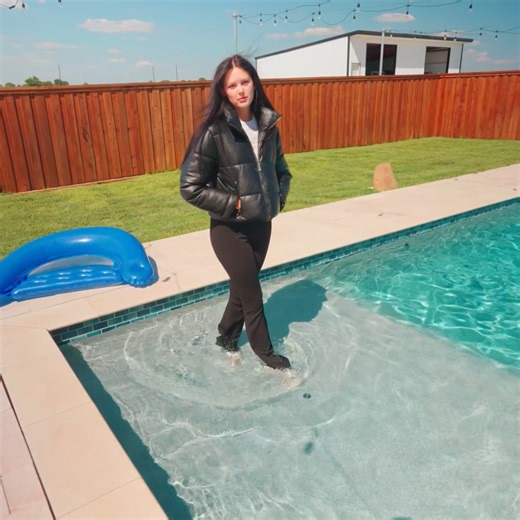 WetlookFashion on Instagram: "Jenny is back to take another fully clothed dip in the pool for you, wearing yoga pants, a shirt and a jacket. Check out the full clip at wetlookfashion.umd.net #wetlook #wetclothes #swimmingfullyclothed #yogapants #wetyogapants #wetjacket #leather #wetleather #sneakers #wetsneakers, #wethair #underwater #diving #pooljump #photography #videography #underwaterphotography #nasseklamotten #dallasmodels #piscina #swimming"