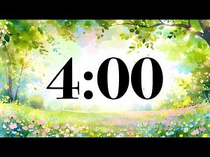 4 Minute Timer | Watercolor Nature & Meadow | Gentle Piano Music for Focus, Study, & Classrooms
