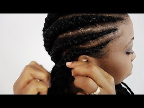 Ghana Braids Step By Step Tutorial Part 2: How To Do Cherokee Banana Pineapple Invisible Cornrows