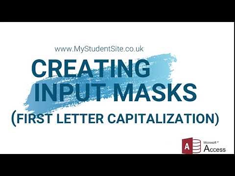 How to create an Input Mask to Capitalize the First Letter of an Input.