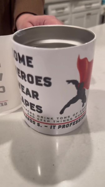 Personalized mug for an IT HERO! #personalized #personalizedmug #it #informationtechnology #mug #customizable #cape #herocape #itsupport #tech #itprofessional #programers #cplusplus #python #cybersec #cybersecurity #hacker #didyouturnitoffandonagain #update #giftdbox #giftmug #gift