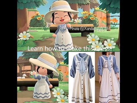 How to create PRO Designs (Sailor Dress tutorial) Animal Crossing New Horizons!! Tips+Tricks