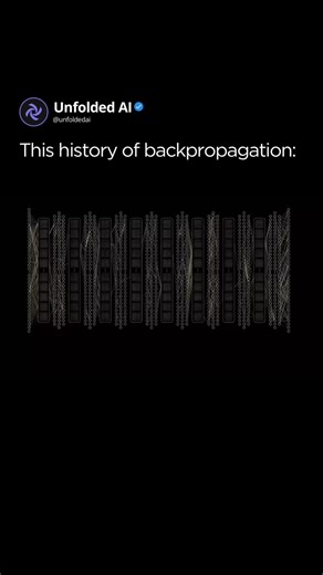 AI Unfolded | Artificial Intelligence on Instagram: "Backpropagation, the algorithm that efficiently computes gradients for training neural networks, went through several key stages in AI history. Early neural network research in the 1960s, including work by Marvin Minsky and Seymour Papert, highlighted serious limitations of simple perceptrons, which contributed to reduced interest in neural networks for a time. In the 1970s, Paul Werbos proposed using the chain rule to propagate error gradient