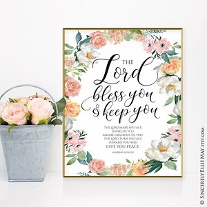 Farewell Poster Scripture Wall Art Gift for Woman - the Lord Bless You and Keep You, Bible Verse Blessings Printable YOU PRINT 40653 - Etsy