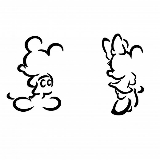 Mickey Outline Minnie Outline Instant Download Digital File Svg, Png, Eps, Jpg, Dxf Clip Art for Cricut Silhouette Other Cutting Software - Etsy