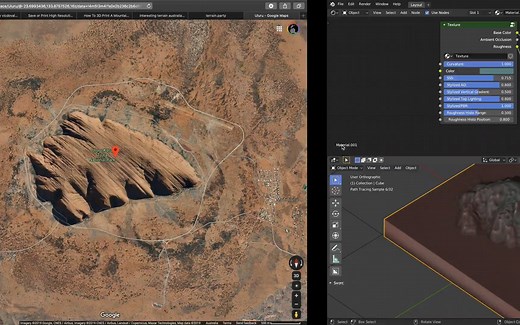 从Terrain.Party下载真实世界地形高度图导入Blender教程