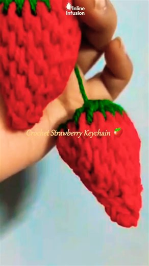 Crochet Strawberry Keychain 🍓 | Cute Mini Accessory | #InlineInfusion