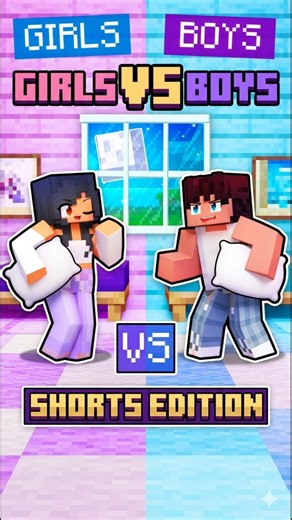 Girls vs Boys in Minecraft 😂 #shorts #minecraft