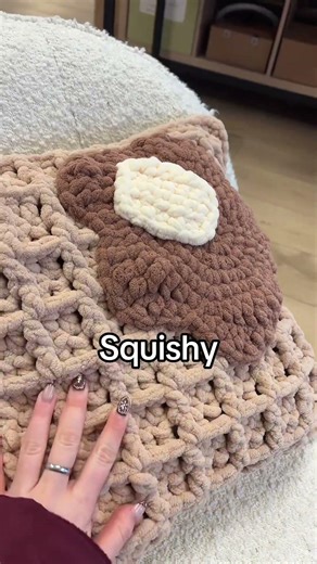 Waffle pillow pattern now available on our website! #crochet #pillow #waffle #crochetfood