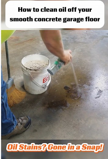 How to clean oil off your smooth concrete garage floor Oil Stains Gone in a Snap! #remove #dried #driveway #concrete #fyp