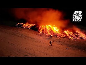 WATCH: Professional skiers brave snowy slopes of active volcano Mount Etna