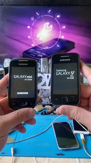 Galaxy mini Vs Galaxy y test 🚀 #samsung #mobile #smartphone #nostalgia #retro #tech #reels