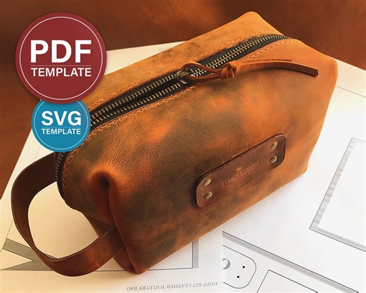 Leather Dopp Kit PDF Pattern and SVG Template   Video - Etsy