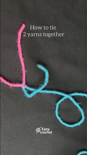 How to tie 2 yarns together 🧶🪢 #crochet #knitting #yarn