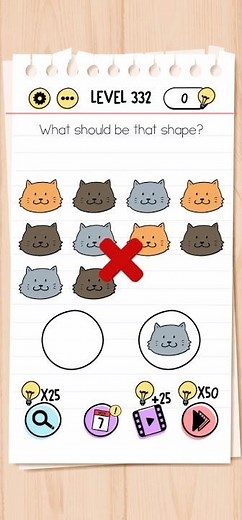 Brain Test Level 332 What should that shape Walkthrough Solution