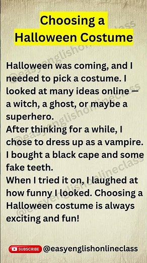 🎃 How to Talk About Halloween Costumes in English | Beginner Practice #FallintoShorts