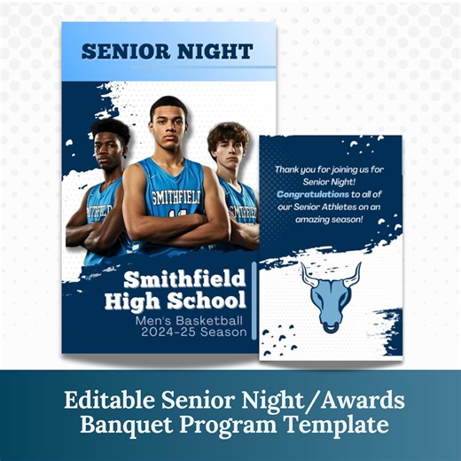 Editable Senior Night Program: Canva Template (digital Download) - Etsy