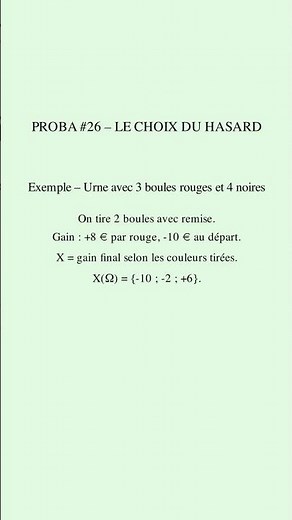 📘 PROBA #26 – Variable aléatoire discrète : définition et exemple