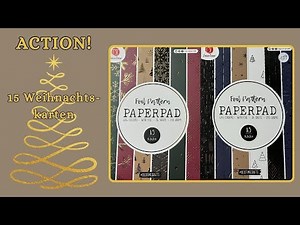 ACTION! 15 Weihnachtskarten zwei Foil patterned paper Blöcke 2024 - Déco Time
