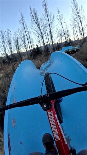 Backyard rollercoaster never gets old 🤘 #mtb #portermtb #bmx #waterslide #backyardvibes