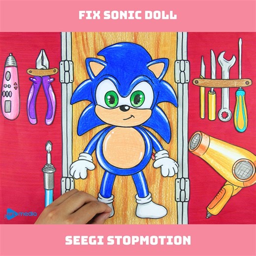 63K views · 790 reactions | Fix sonic doll © Copyright by HFL Media ☞ Do not Reup Get in touch with us: info@hflmedia.net #Seegi #cartoon #HFL #stopmotion | Stop Motion Paper ASMR | Facebook