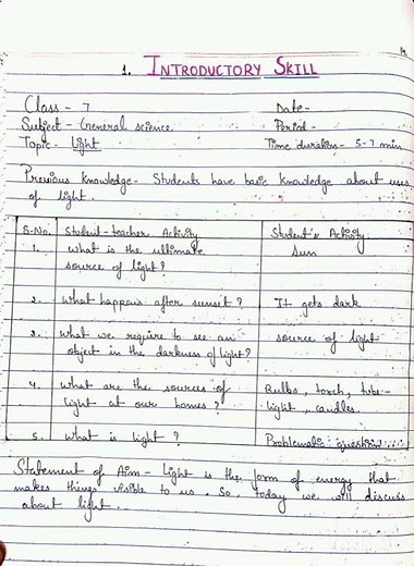 Micro lesson plan #Introduction skill # physics #General science