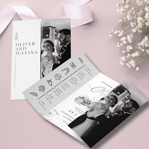 Hand Drawn Wedding Gatefold Invitation, Whimsical Folded Wedding Invite, Editable DIY Template, QR Code All in One Printable Card Design - Etsy UK