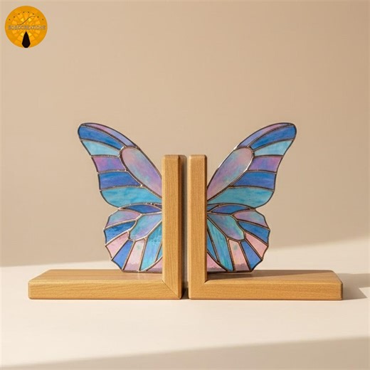 BBT 22 Stained Glass Butterfly Bookend Pattern, Colorful Wing Design - Etsy