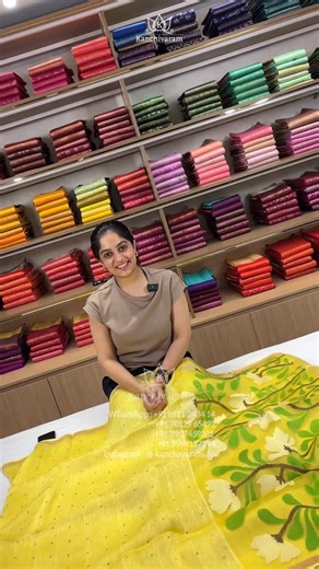 Kanchivaram on Instagram: "These silk linen sarees stand out with their easy drape and vibrant colour palette. The body is subtly highlighted with delicate sequins scattered across the fabric, adding just the right amount of detail without overpowering the weave. The muslin pallu features a beautiful Jamdani weave, bringing in texture and character that balances the simplicity of the body. Finished with a matching blouse piece, these sarees work equally well for everyday wear and understated occ