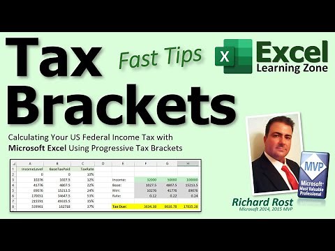 Calculating Your US Federal Income Tax with Microsoft Excel Using Progressive Tax Brackets