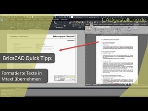 BricsCAD Quick Tipp: längere, bereits formatierte Texte als Mtext einfügen